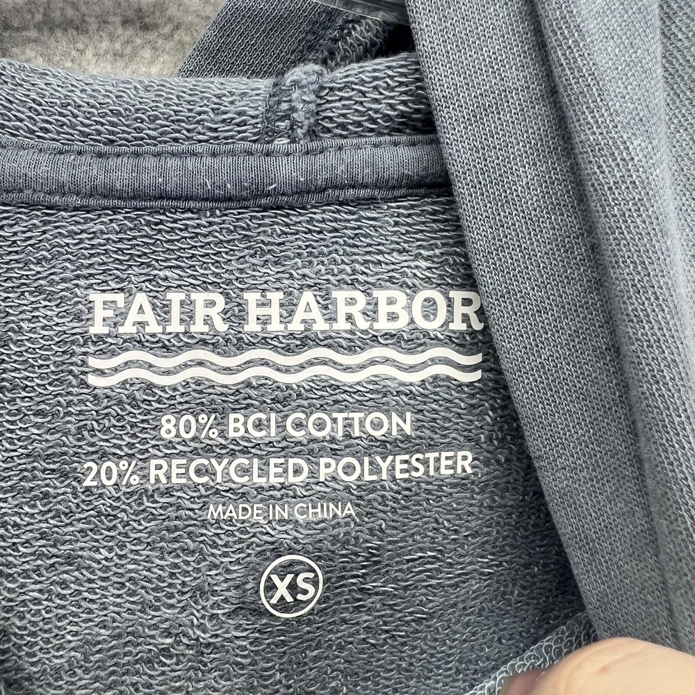 Fair Harbor Saltaire Hoodie Mens XS Slate Blue Pullover Sweatshirt Garment Dyed - Picture 3 of 6